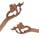 Machine Carved Wood Hair Stick for DIY Peach Flower Peachwood