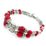Tibetan Silver and Coral Beads Bracelet