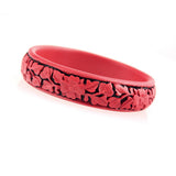 Handmade Chinese Carved Lacquer Floral Bangle Bracelet 0.65