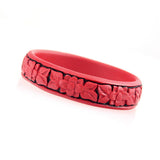 Handmade Chinese Carved Lacquer Floral Bangle Bracelet 0.55