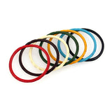 Handmade Chinese Carved Lacquer 7-Color Bangle Bracelets [Set of 7]