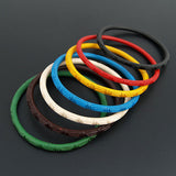 Handmade Chinese Carved Lacquer 7-Color Thin Bangle Bracelets 0.1" [Set of 7]