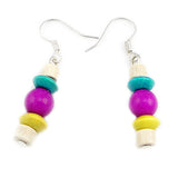 Tribal Colored Wood Beads Earrings