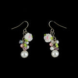 Polymer Flower Pearl Earrings