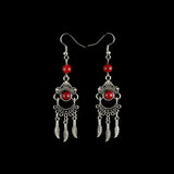 Tibetan Style Earrings Red
