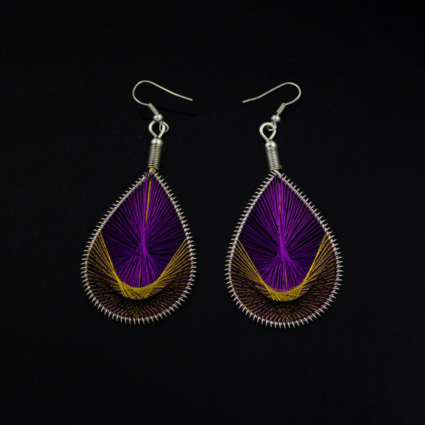 Tribal Handmade Thread Art Drop Earrings
