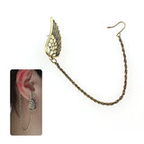 Antique Brass Wing Chained Earstud Earcuff [pc]