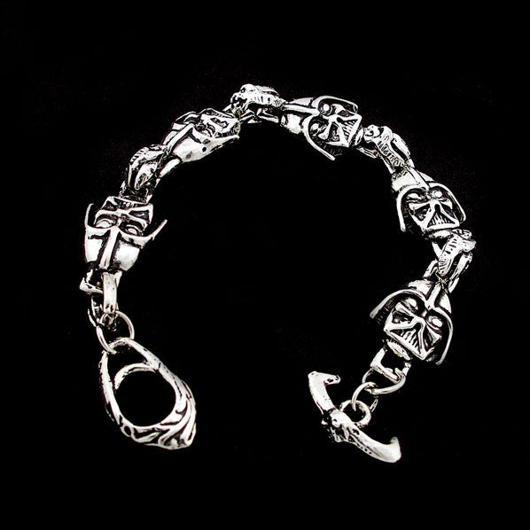 Men's Tibetan Silver Bracelet 7" Long Crest