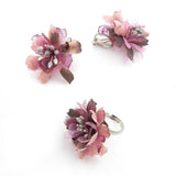 Dreamy Rose Clip-on Earrings and Ring Set Light Purple