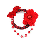 Leopard Pattern Ring with Red Crotched Flower Brooch