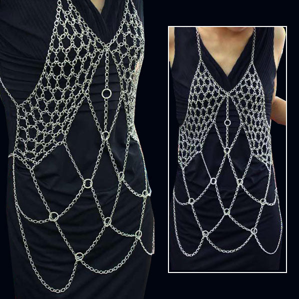 Metallic Finish Dress Style Bodychain Body Chain