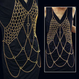 Metallic Finish Dress Style Body Chain