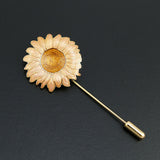 Gold-plated Chinese Cloisonne Sunflower Brooch