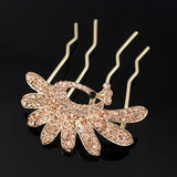Gold Finish Rhinestone Peacock French Twist Up-do Comb