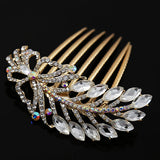 Gold Finish Rhinestone Butterfly and Leaves French Twist Decorative Comb