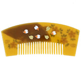 Yellow Acrylic Geisha Decorative Floral Comb