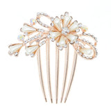 Rhinestone and Glass Pearl French Twist Up-do Comb Flower Bouquet