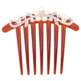 Floral Rhinestone and Glass Pearl French Twist Up-do Comb