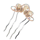 Rhinestone French Twist Up-do Comb with Large Teardrops Pink