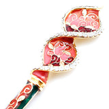 LUX Swarovski Rhinestone Twist Enamel Hair Stick Red