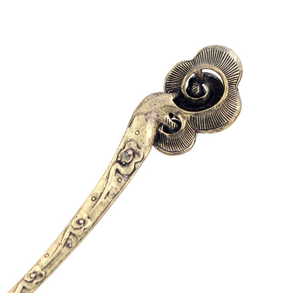 Antique Brass Finish Cloud Hair Stick with Rhinestones