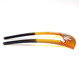 Acrylic 2-Prong Lotus Geisha Hair Stick Fork Yellow