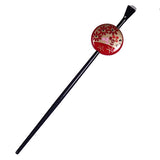 Red Acrylic Floral Disk Geisha Hair Stick