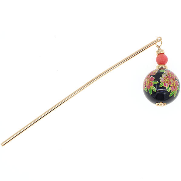 Geisha Hair Stick with Acrylic Floral Bead Tassel