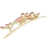 Gold Finish Rhinestone Butterfly Hinged Hair Claw Clip