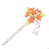 Geisha Acrylic Hair Stick with 3D Flower Cluster Leaves and Tassels