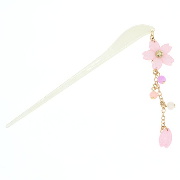 Geisha Acrylic Hair Stick with Flower Tassels 