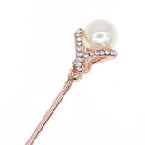 Bridal Rhinestone Hair Stick with Large Pearl