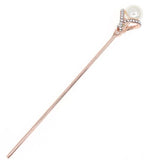 Bridal Rhinestone Hair Stick with Large Pearl