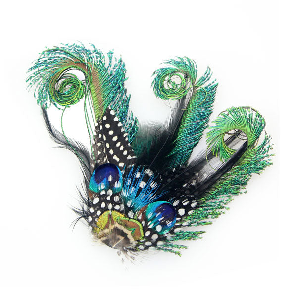 Curly Peacock Feather Hairband Kit Adjustable Removable