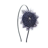 Guinea Fowl Feather Flower Hairband Kit Adjustable Removable Violet