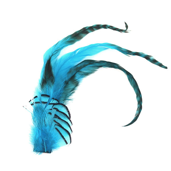 Blue Long Feather Hairband Kit Adjustable Removable