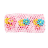 Babys Wide Mesh Stretch Headband with Flowers