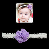 Girls White Lace Stretch Hairband with Dotted Orange Flower