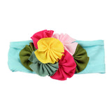 Girls Soft Fabric Wide Stretch Headband with Colorful Flowers