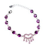 Swarovski Rhinestone Purple Heart Bracelet