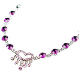 Swarovski Rhinestone Purple Heart Bracelet