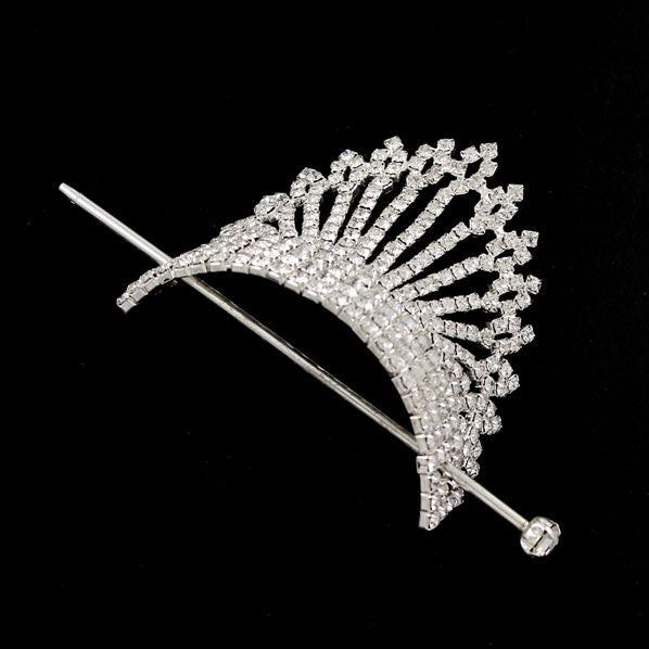 Bridal Rhinestone Crown Tiara and Hair Stick Set