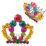 Colorful Swarovski Rhinestone Mini Tiara Comb 0.85" Wide