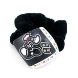 Black & White Acrylic Puppy Ponytail Holder with Colorful Rhinestones