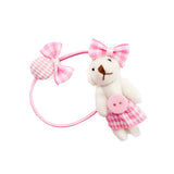 Pink-Skirt White Bear Elastic Ponytail Holder