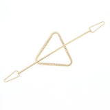 Silver Finish Triangle Metal Bun Cover and Hair Stick 2-pc Set
