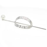 Hollow Center Metal Oval Bun Cover and Hair Stick 2-pc Set