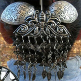 Handmade Miao Ethnic Tribal Dual Layer Dangle for 2-pc Headpiece Set