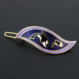 Gold-plated Chinese Cloisonne Dolphin Hair Clip