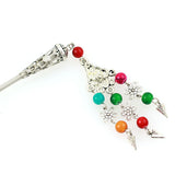 Tribal Style Hair Stick w/ Beads Tassels Multi-colored